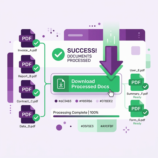 Export and download processed PDF logistics documents